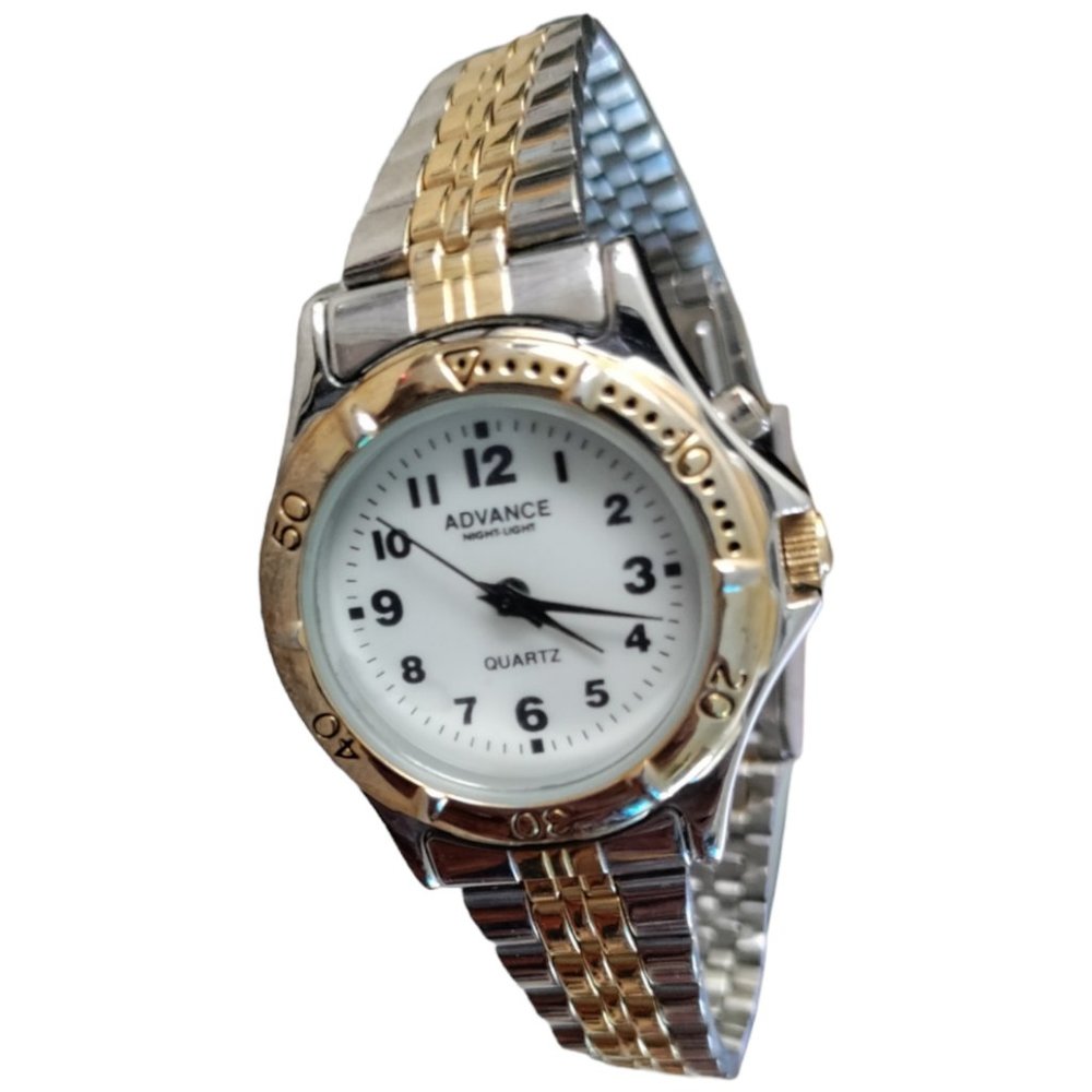 Advance Gold & Silver Toned Wristwatch w/ Metal Expansion Band